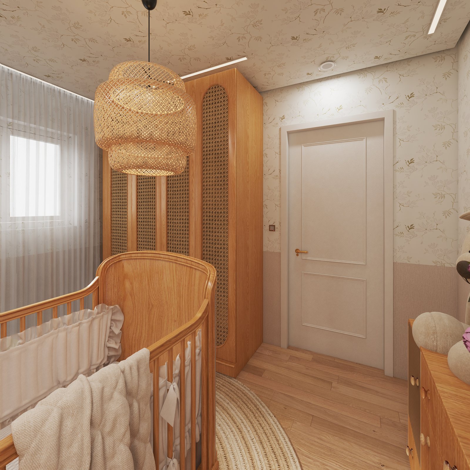 Projeto de quarto de bebe com atmosfera delicada